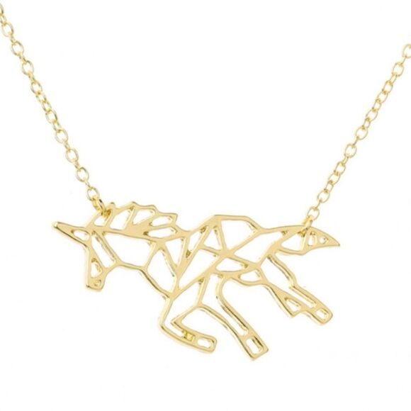 Trendy Jewels Geo Geometric Unicorn Necklace - Picture 2 of 2